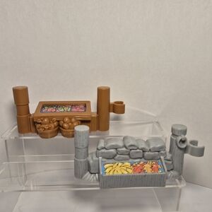 Fisher Price Little People Grey Stone Fence & Wooden Harvest Fence Castle